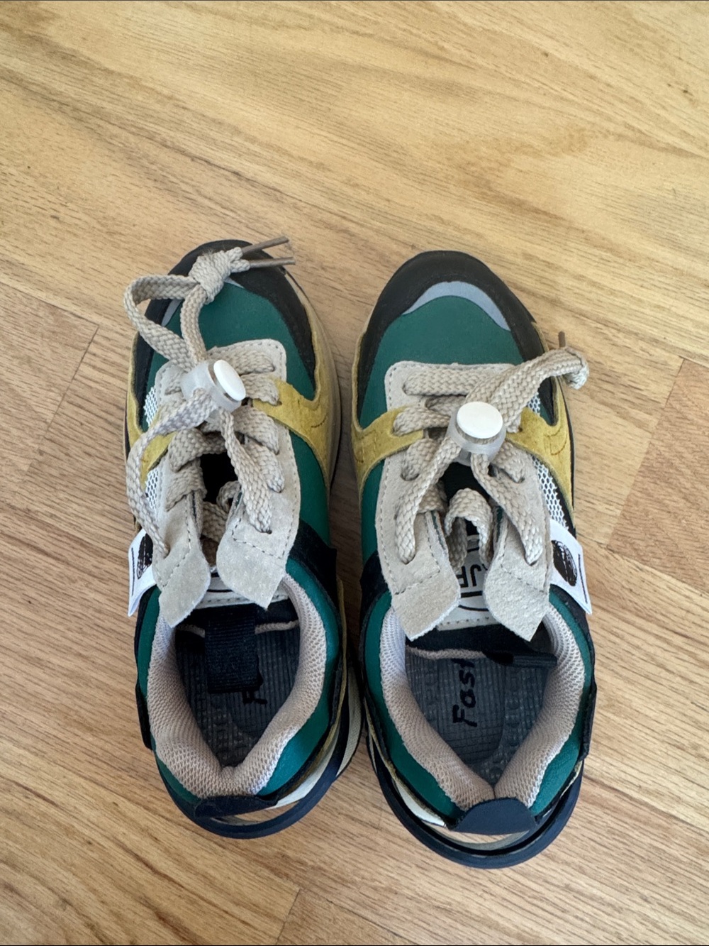 Kids Green & Yellow Athletic Sneakers - Unbranded